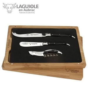 Laguiole en Aubrac - Juego abridor de vino cuchillo de queso cuchillo de mantequilla - mango cuerno de búfalo - Imagen 1 de 4