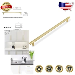 10 Pack Brushed Brass Cabinet Handles - Timeless Gold Drawer Pulls for Elegance - Picture 1 of 8