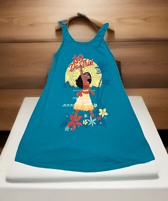 Vestido sin mangas Moana de los parques de Disney detalles de hombros azul vacaciones playa NIÑAS XXS Foto 1 de 4
