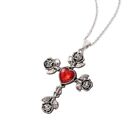 Gothic Thorn Rose Crosses Pendant Necklace Stylish Neck Jewelry For Women Girls
