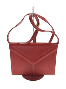 YVES SAINT LAURENT Shoulder Bag Square Vintage Leather Red Solid Used
