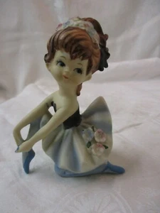 Vintage porcelain Figurine blue Ballerina Girl #7033 - Picture 1 of 5