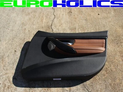 BMW F30 328i 12-18 Passenger Right Front Interior Door Trim Panel Brown Leather - Image 1 of 4