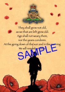 Regimentsmohn A4 Fotodruck. Royal Artillery RA. - Bild 1 von 9