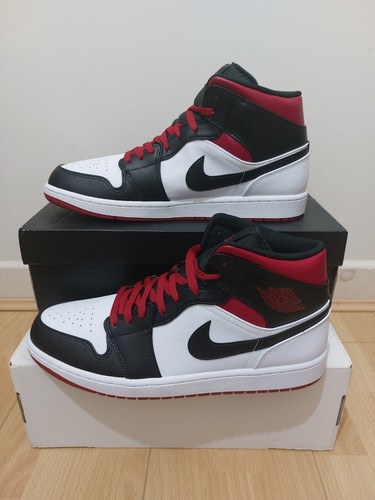Nuovo Jordan 1 Mid Gym Rosso Nero Punta Uomo UK TAGLIA 12 EU 47 5