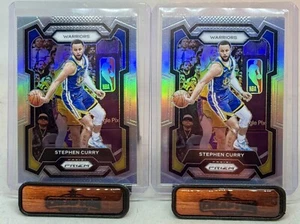 2X CARD LOT STEPHEN CURRY 2023-24 PANINI PRIZM CRACKED SILVER PRIZM 119 WARRIORS - Picture 1 of 3