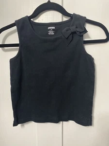 NWOT Vtg Gymboree Girls Sz10 POSH N PLAYFUL Black Knit Tank w/ Bow at Top Right - Picture 1 of 4