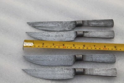 handmade custom forged Damascus steel kitchen blank blade making your own knife - Image 1 of 4