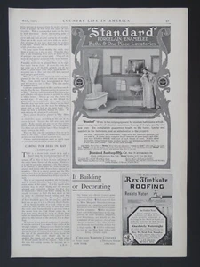 Litografía 1905 9x13 baño estándar sanitario, Bohn, opal refrigerador anuncios 2 caras - Imagen 1 de 2
