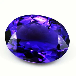 37,50 kt 26 x 19 mm ovaler natürlicher lila Amethyst zertifizierter Edelstein brasilianisch - Bild 1 von 4