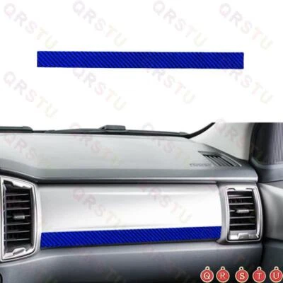 Blue Carbon Fiber Passenger Dashboard Strip Cover Trim For Ford Ranger 2019-2022 - Изображение 1 из 4