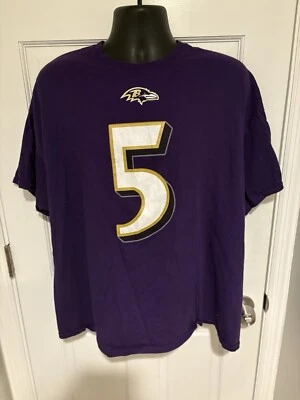 Camiseta de fútbol americano Baltimore Ravens #5 Joe Flacco NFL para hombre talla 2XL. Camiseta púrpura Foto 1 de 4
