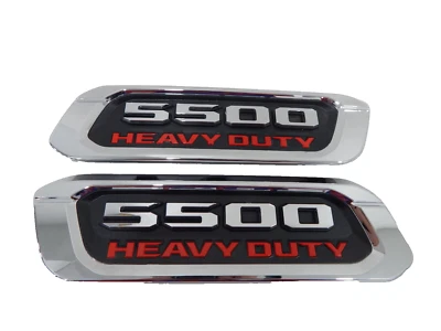 Nuevo OEM 2019-2024 RAM 5500 emblemas de capó lateral izquierdo y derecho de alta resistencia rojo cromado Foto 1 de 4