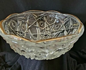Rare Antique McKee Berry Bowl, 24K Gold Trim, Fentec Pattern - Picture 1 of 4