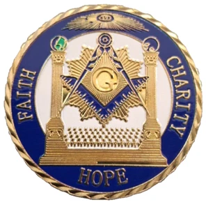 Masonic Freemason Commemorative Coin Medal Token - Picture 1 of 4