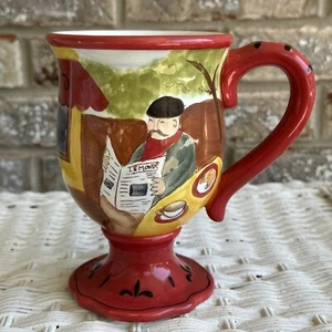 Certified International Jennifer Brinley Red Sidewalk Cafe Coffee Tea Mug / Cup - Picture 1 of 9