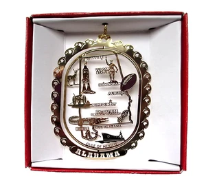 Nations Treasures Alabama State Landmarks Brass Ornament - Picture 1 of 7
