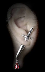 Alchemy Gothic Ohrring - Cesare's Veto - Ohrstecker Schwert Dolch Blut - Bild 1 von 1