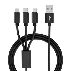 Jo Speed - 3 in 1 Charging Multifunctional 10 ft. Cable - Black  - Picture 1 of 3