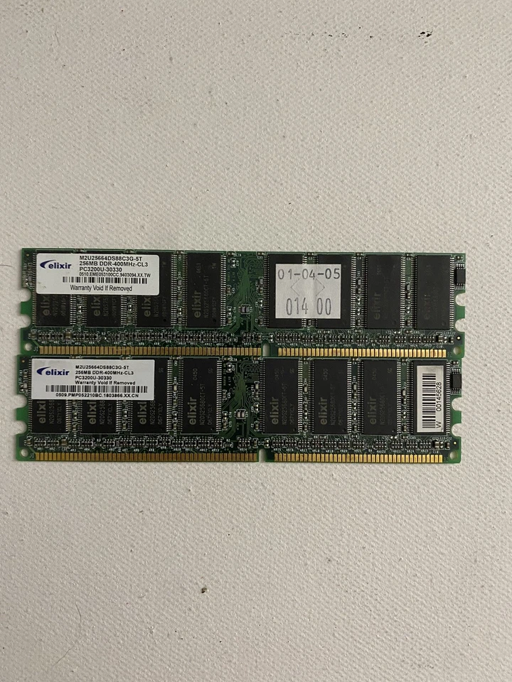 Elixir 512MB (256MB X 2 ) PC3200 DDR400 Dual Channel Memory RAM - image 1 of 1
