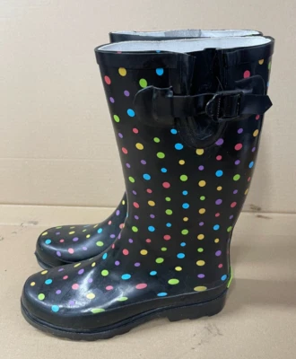 Botas de lluvia Western Chief de goma a lunares para mujer talla 7 - puntos dipsy Foto 1 de 4