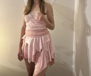 Renaissance Medieval Upcycled Handmade Dress Spring Fairy Sprite Costume Wings - Picture 1 of 14