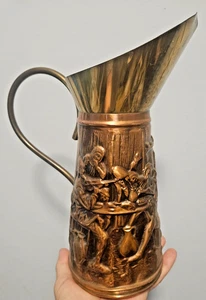 Jarra de metal de Alemania obra de arte elevada escena de taberna - Imagen 1 de 9