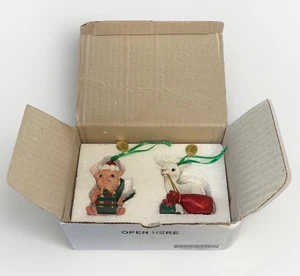 Danbury Mint Baby Animal Ornament Collection Holiday Christmas Pig And Lamb NEW - Picture 1 of 7