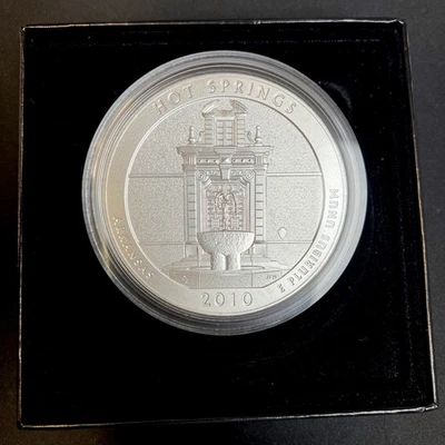 America The Beautiful 2010 Hot Springs/Arkansas 5oz Silver Coin With Box&COA #43 - Image 1 of 4