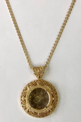 Collar colgante coctelera labradorita esterlina chapado en oro HSN rarezas 35-3/4" Foto 1 de 4