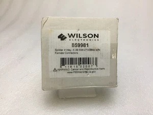 Wilson Electronics 859981 Splitter 4-Way -6dB 698-2700MHz w/ N Female Connectors - Picture 1 of 4