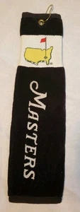 Offical Masters Brand Black And White Tri Fold Golf Towel USA Made - Picture 1 of 5