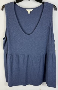 Camiseta sin mangas Terra & Sky tejida peplum talla 2X nueva con etiquetas - Imagen 1 de 6