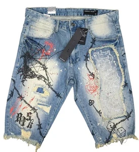 Smoke Rise Men's Scorpion Fashion Denim Short Brighton Blue - Picture 1 of 5