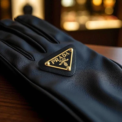 Prada Leather Metal Black/Gold Patch - Image 1 of 4