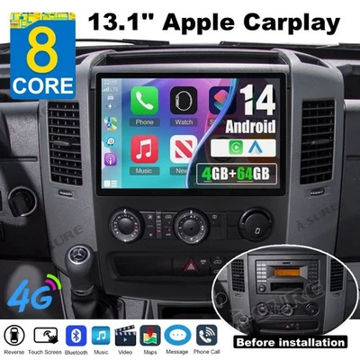 13.1'' 2K 4+64G Android 14 Stereo Radio For Benz Freightliner Sprinter 2006-2018 - Image 1 of 4