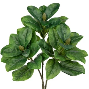 3 PIEZAS Tallos de Magnolia Imitación 32.5"" Largo Tallo Artificial Magnolia Hojas Ramas... - Imagen 1 de 6
