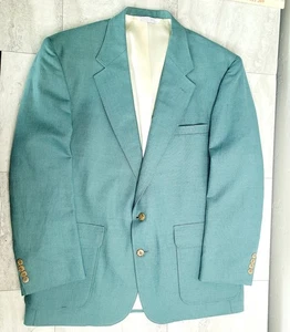 Lands End Herren Blazer Größe 44R Leinenmischung Aqua Sport Mantel Jacke - Bild 1 von 8