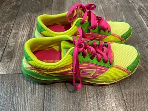 Sketchers Go-Run M2 Strike Neon Green & Neon Pink LMPK US Women’s Size 8 - Picture 1 of 8