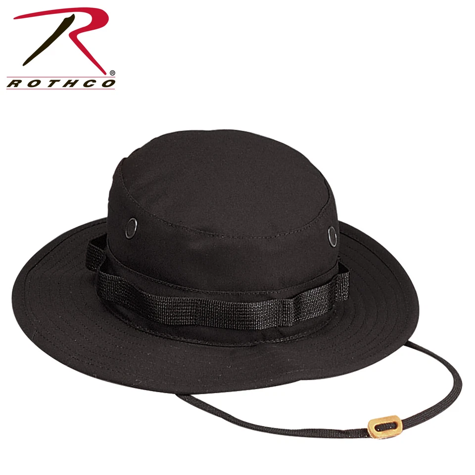Rothco 100 Cotton Rip-stop Boonie Hat Black 7