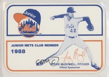 1988 New York Mets Junior Mets Club Card Roger McDowell