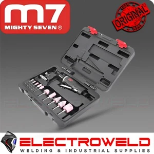15 Pce M7 Air Die Grinder Kit 1/8" 1/4" Collet Pneumatic Set Mighty 7 M7-QA0115B - Picture 1 of 2