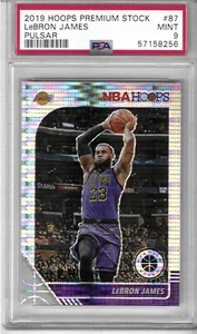 2019 Panini NBA Hoops Premium Stock Box Set Pulsar Prizm LeBron James #87 PSA 9 - Bild 1 von 2