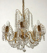 Very High Quality Brass Lead Crystal Preico Chandelier, Chandeliers 5 Flame