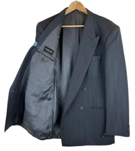 LUBIAM Men's Double Breasted Men's Sport Coat Blazer Size 44R US 100% Wool Italy - Picture 1 of 7
