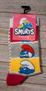 Smurfs Crew Socks Cartoon 1 Pair Womens One Size - Picture 1 of 2