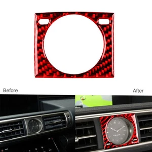 Red Carbon Fiber Interior Clock Frame Trim For Lexus IS200t/250/300/350 2014-18 - Picture 1 of 12
