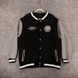 Phat Farm Jacket Mens XXL 2XL Black Gray Varsity Button Up Phat Farm League - Picture 1 of 10