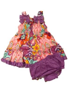 Youngland Infant & Toddler Girls Pink Floral Sequin Ruffled Dress Sundress - Picture 1 of 1