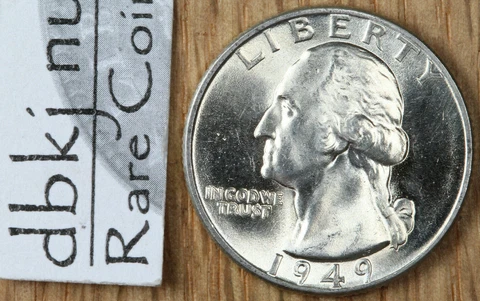 1949 Washington Quarter Silver 25¢ - BU - Brilliant Uncirculated Cover